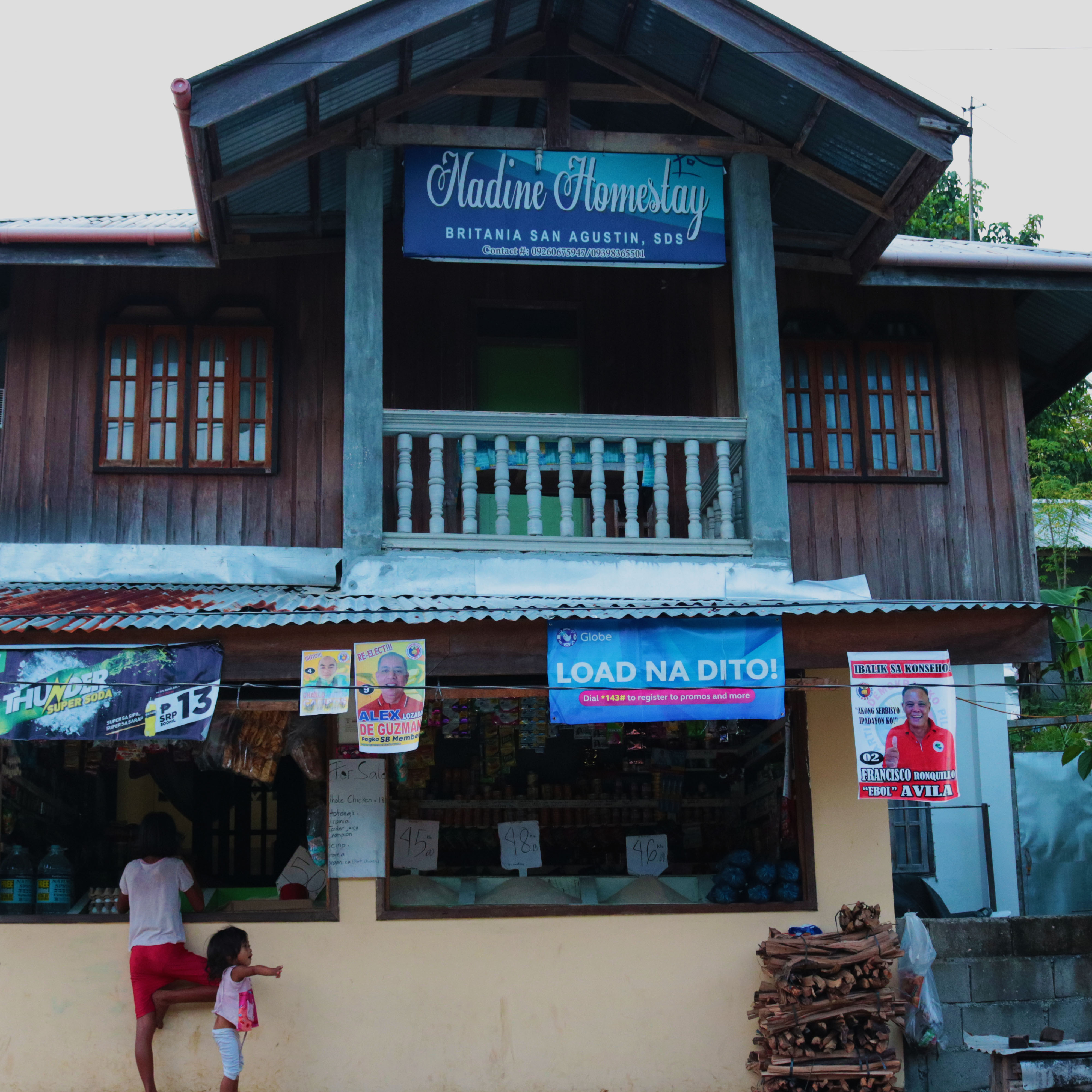<b class="font-bara"><i class="bi bi-geo-fill h4"></i> NADINE HOMESTAY</b> <br/>Located at Brgy. Britania, San Agustin, Surigao del Sur.